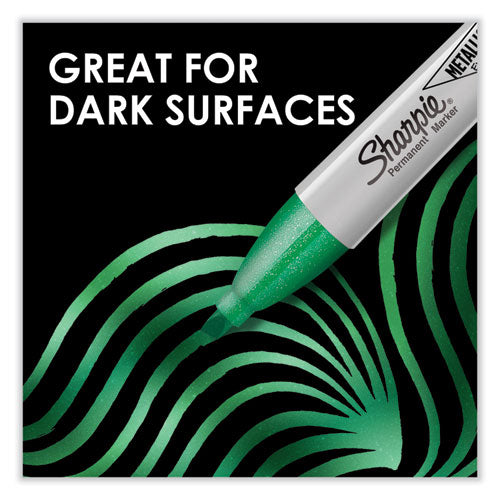 Image of Sharpie® Metallic Chisel Tip Permanent Marker, Medium Chisel Tip, Assorted, 6/pack