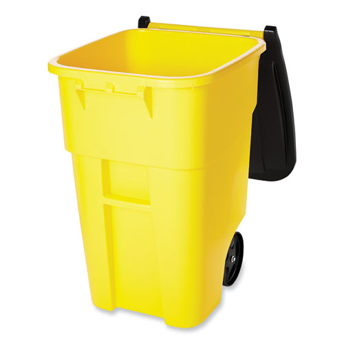 Image of Rubbermaid® Commercial Square Brute Rollout Container, 50 gal, Molded Plastic, Yellow