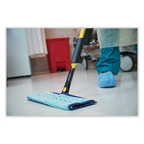 Image of Rubbermaid® Commercial HYGEN Pulse Microfiber Spray Mop System, 17" Wide Microfiber Head, 52" Yellow Plastic Handle