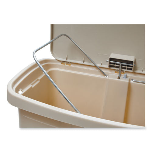 Image of Rubbermaid® Commercial Streamline Resin Step-On Container, Front Step Style, 13 gal, Polyethylene, Beige