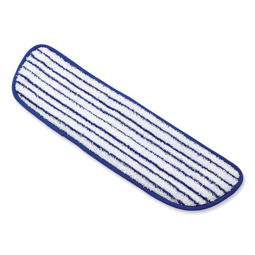 Image of Rubbermaid® Commercial Microfiber Finish Pad, 18 x 5.5, Blue/White, 6/Box