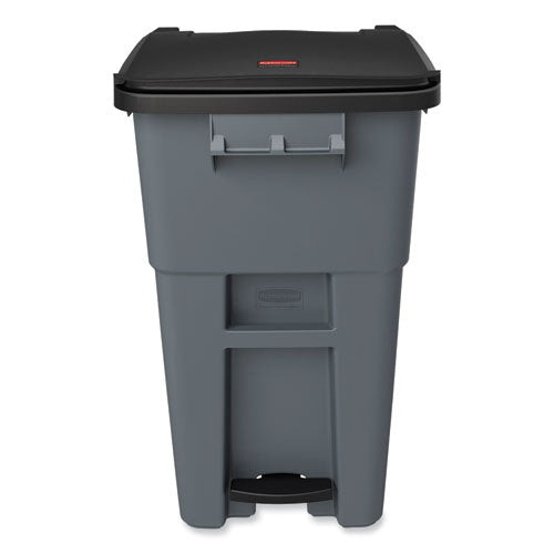 Image of Rubbermaid® Commercial Brute Step-On Rollouts, 50 gal, Metal/Plastic, Gray