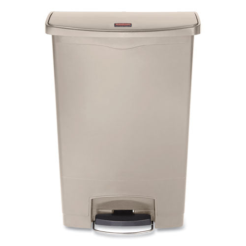 Image of Rubbermaid® Commercial Streamline Resin Step-On Container, Front Step Style, 24 gal, Polyethylene, Beige
