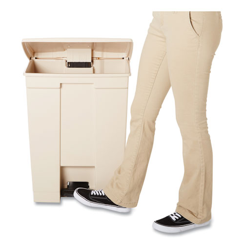 Image of Rubbermaid® Commercial Legacy Step-On Receptacle, 18 gal, Polyethylene, Beige