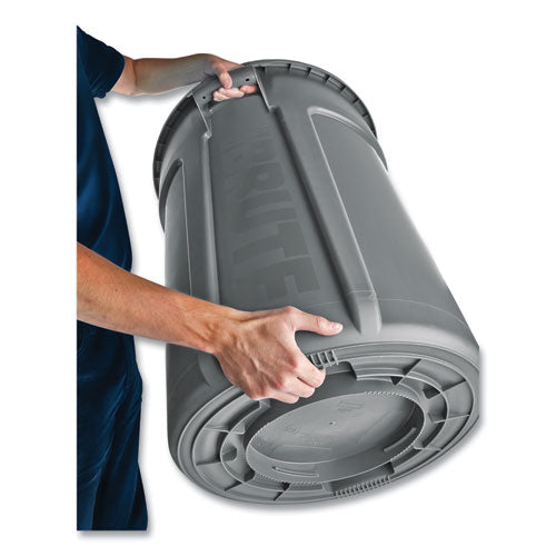 Image of Rubbermaid® Commercial Vented Round Brute Container, 55 gal, Plastic, Gray