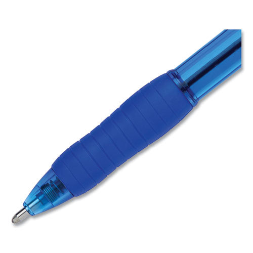 Image of Paper Mate® Profile Ballpoint Pen, Retractable, Bold 1.4 mm, Blue Ink, Translucent Blue Barrel, 36/Pack