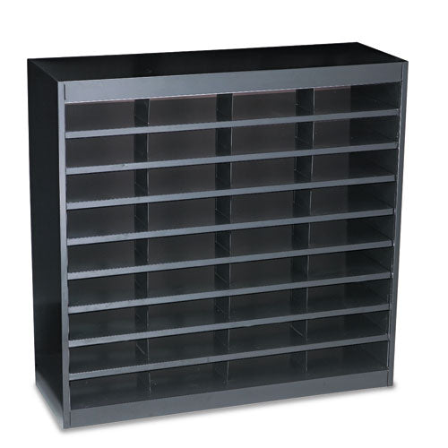 Image of Safco® Steel/Fiberboard E-Z Stor Sorter, 36 Compartments, 37.5 x 12.75 x 36.5, Black