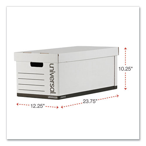 Image of Universal® Medium-Duty Easy Assembly Storage Box, Letter Files, White, 12/carton