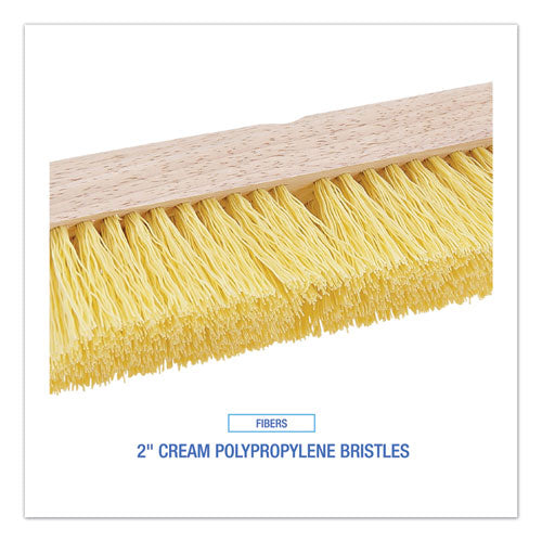 Image of Boardwalk® Deck Brush Head, 2" Cream Polypropylene Bristles, 10" Brush