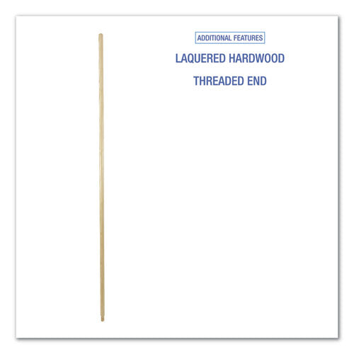 Image of Boardwalk® Threaded End Broom Handle, Lacquered Wood, 0.94" dia x 60", Natural