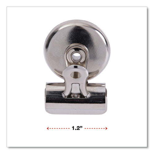 Image of Universal® Bulldog Magnetic Clips, Small, Nickel, 18/Pack