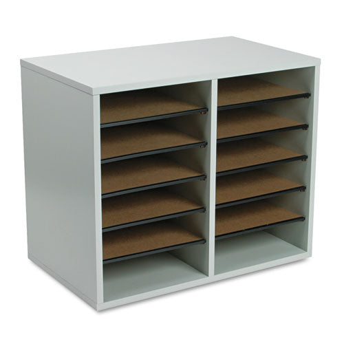 Image of Safco® Fiberboard Literature Sorter, 12 Compartments, 19.63 x 11.88 x 16.13, Gray