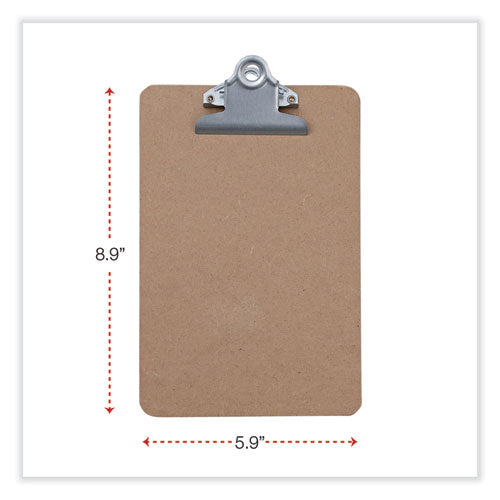 Image of Universal® Hardboard Clipboard, 0.75" Clip Capacity, Holds 5 x 8 Sheets, Brown, 3/Pack
