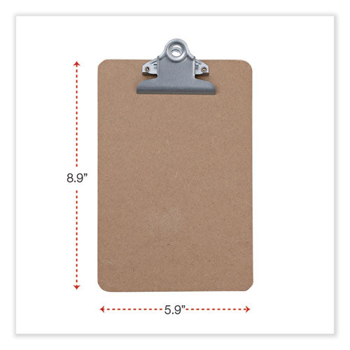 Image of Universal® Hardboard Clipboard, 0.75" Clip Capacity, Holds 5 x 8 Sheets, Brown