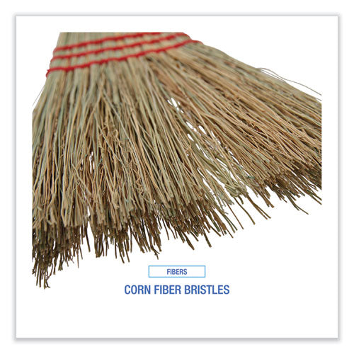 Image of Boardwalk® Corn Fiber Lobby/toy Broom, Corn Fiber Bristles, 39" Overall Length, Red