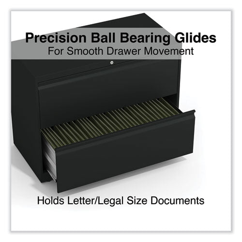 Image of Alera® Lateral File, 2 Legal/Letter-Size File Drawers, Black, 36" x 18.63" x 28"