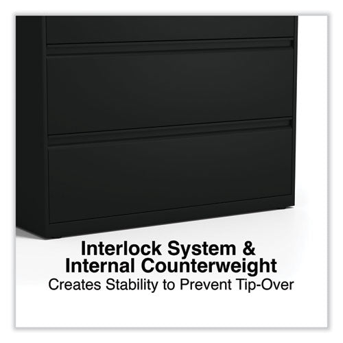 Image of Alera® Lateral File, 2 Legal/Letter-Size File Drawers, Black, 36" x 18.63" x 28"
