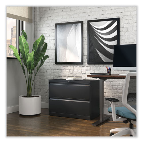 Image of Alera® Lateral File, 2 Legal/Letter-Size File Drawers, Black, 36" x 18.63" x 28"