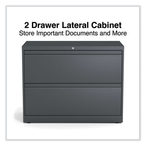 Image of Alera® Lateral File, 2 Legal/Letter/A4/A5-Size File Drawers, Charcoal, 36" x 18.63" x 28"