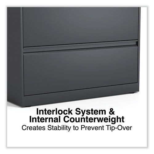Image of Alera® Lateral File, 2 Legal/Letter/A4/A5-Size File Drawers, Charcoal, 36" x 18.63" x 28"