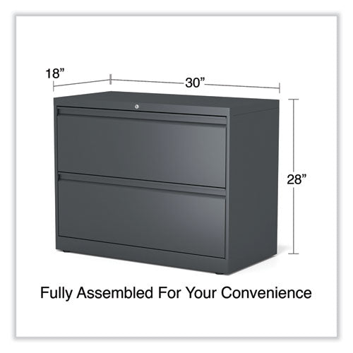 Image of Alera® Lateral File, 2 Legal/Letter/A4/A5-Size File Drawers, Charcoal, 36" x 18.63" x 28"