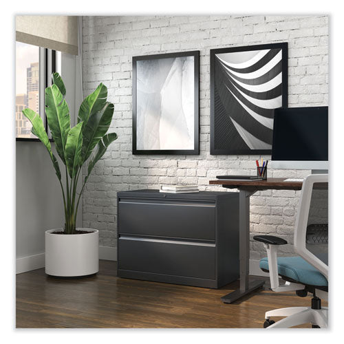 Image of Alera® Lateral File, 2 Legal/Letter/A4/A5-Size File Drawers, Charcoal, 36" x 18.63" x 28"