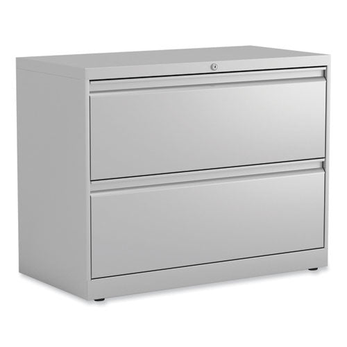 Image of Alera® Lateral File, 2 Legal/Letter-Size File Drawers, Light Gray, 36" x 18.63" x 28"