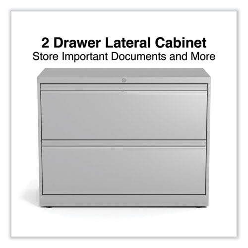 Image of Alera® Lateral File, 2 Legal/Letter-Size File Drawers, Light Gray, 36" x 18.63" x 28"