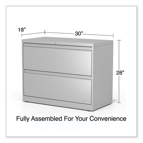 Image of Alera® Lateral File, 2 Legal/Letter-Size File Drawers, Light Gray, 36" x 18.63" x 28"