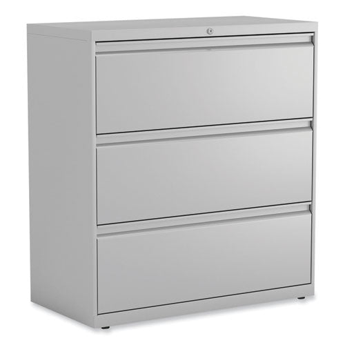 Image of Alera® Lateral File, 3 Legal/Letter/A4/A5-Size File Drawers, Light Gray, 36" x 18.63" x 40.25"