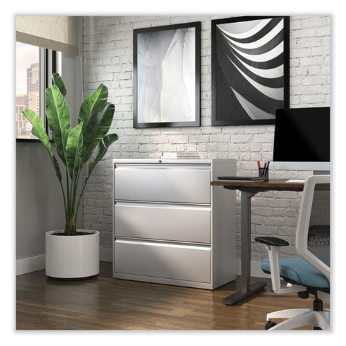 Image of Alera® Lateral File, 3 Legal/Letter/A4/A5-Size File Drawers, Light Gray, 36" x 18.63" x 40.25"