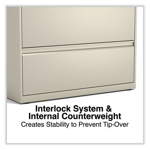 Image of Alera® Lateral File, 3 Legal/Letter/A4/A5-Size File Drawers, Putty, 36" x 18.63" x 40.25"