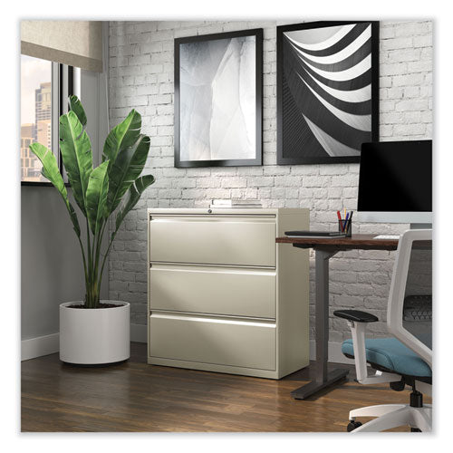 Image of Alera® Lateral File, 3 Legal/Letter/A4/A5-Size File Drawers, Putty, 36" x 18.63" x 40.25"