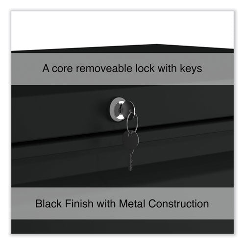Image of Alera® Lateral File, 4 Legal/Letter-Size File Drawers, Black, 36" x 18.63" x 52.5"