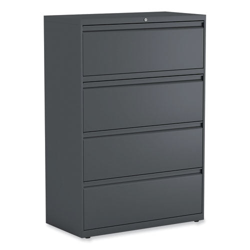 Image of Alera® Lateral File, 4 Legal/Letter/A4/A5-Size File Drawers, Charcoal, 36" x 18.63" x 52.5"
