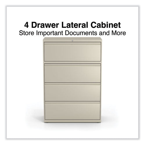 Image of Alera® Lateral File, 4 Legal/Letter-Size File Drawers, Putty, 36" x 18.63" x 52.5"