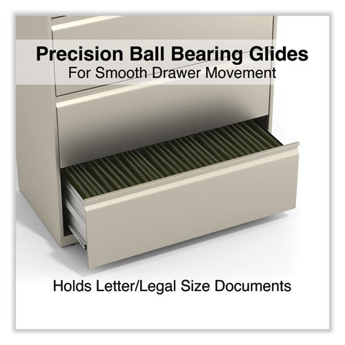 Image of Alera® Lateral File, 4 Legal/Letter-Size File Drawers, Putty, 36" x 18.63" x 52.5"