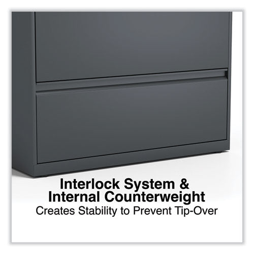 Image of Alera® Lateral File, 5 Legal/Letter/A4/A5-Size File Drawers, Charcoal, 36" x 18.63" x 67.63"