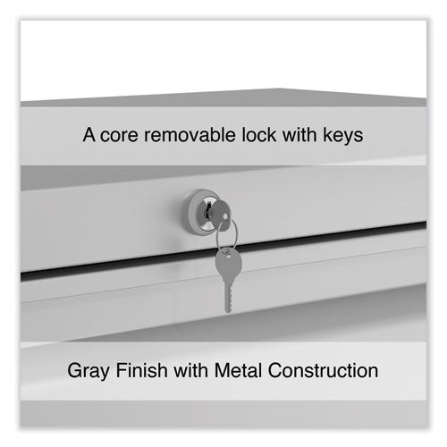 Image of Alera® Lateral File, 5 Legal/Letter/A4/A5-Size File Drawers, Light Gray, 36" x 18.63" x 67.63"