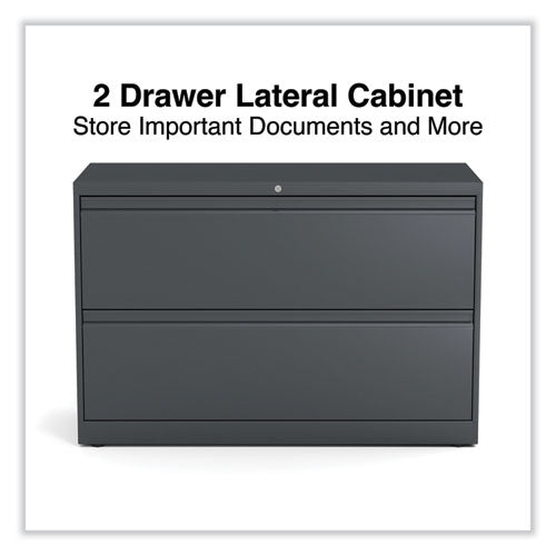 Image of Alera® Lateral File, 2 Legal/Letter-Size File Drawers, Charcoal, 42" x 18.63" x 28"