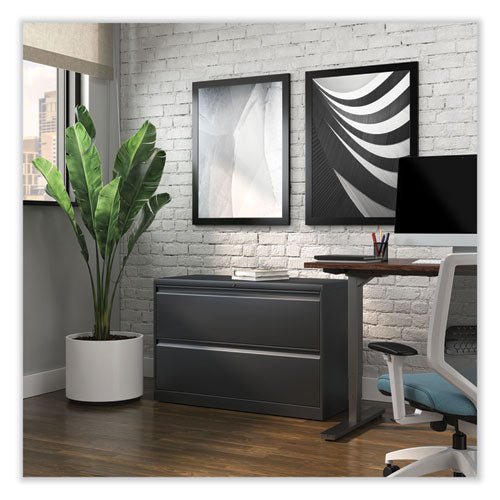 Image of Alera® Lateral File, 2 Legal/Letter-Size File Drawers, Charcoal, 42" x 18.63" x 28"
