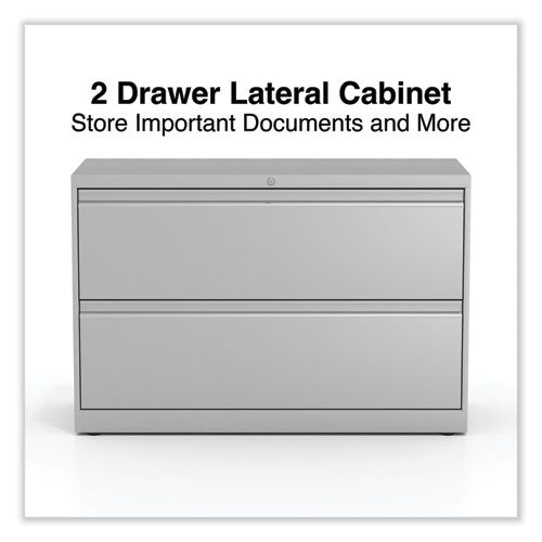 Image of Alera® Lateral File, 2 Legal/Letter-Size File Drawers, Light Gray, 42" x 18.63" x 28"