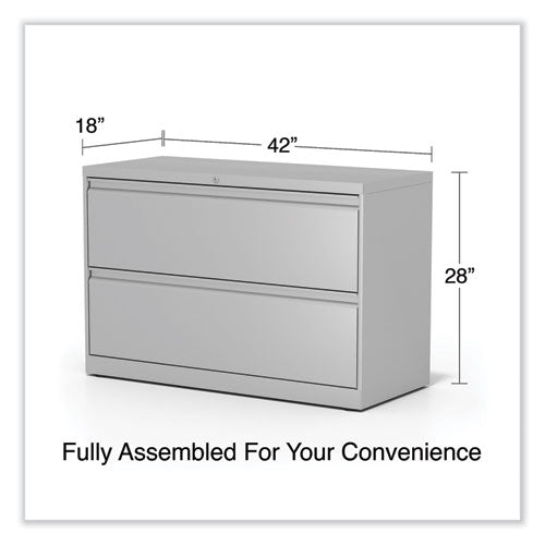 Image of Alera® Lateral File, 2 Legal/Letter-Size File Drawers, Light Gray, 42" x 18.63" x 28"