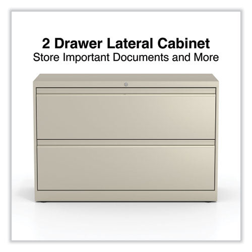 Image of Alera® Lateral File, 2 Legal/Letter-Size File Drawers, Putty, 42" x 18.63" x 28"