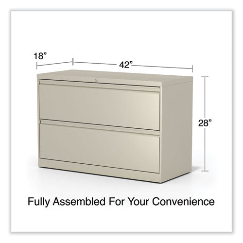 Image of Alera® Lateral File, 2 Legal/Letter-Size File Drawers, Putty, 42" x 18.63" x 28"