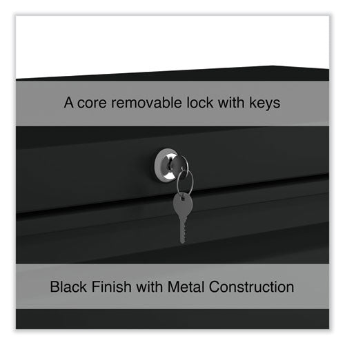 Image of Alera® Lateral File, 3 Legal/Letter/A4/A5-Size File Drawers, Black, 42" x 18.63" x 40.25"