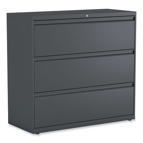 Image of Alera® Lateral File, 3 Legal/Letter/A4/A5-Size File Drawers, Charcoal, 42" x 18.63" x 40.25"