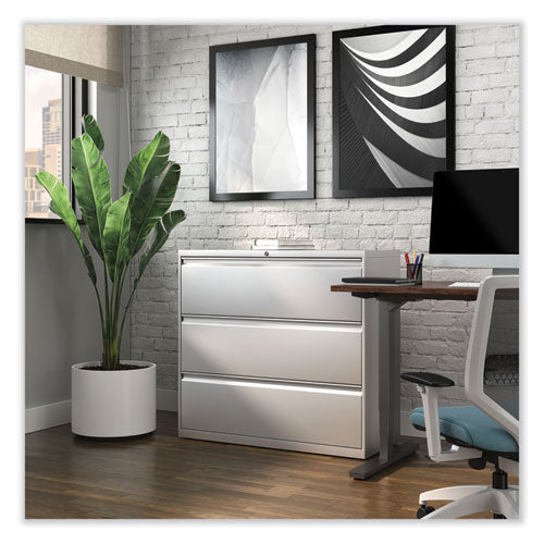 Image of Alera® Lateral File, 3 Legal/Letter/A4/A5-Size File Drawers, Light Gray, 42" x 18.63" x 40.25"