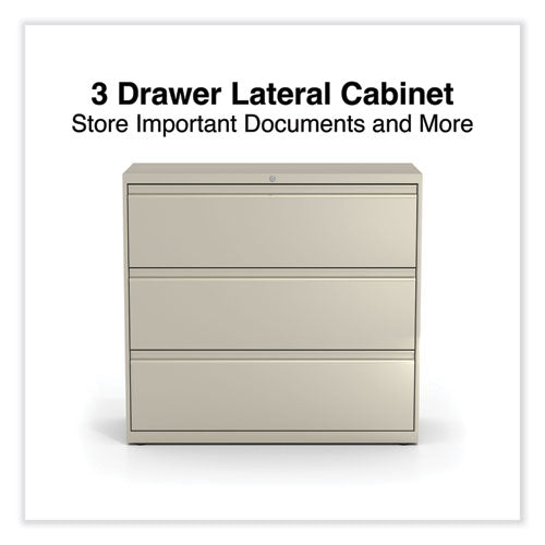 Image of Alera® Lateral File, 3 Legal/Letter/A4/A5-Size File Drawers, Putty, 42" x 18.63" x 40.25"