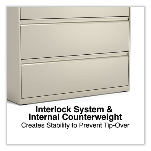 Image of Alera® Lateral File, 3 Legal/Letter/A4/A5-Size File Drawers, Putty, 42" x 18.63" x 40.25"
